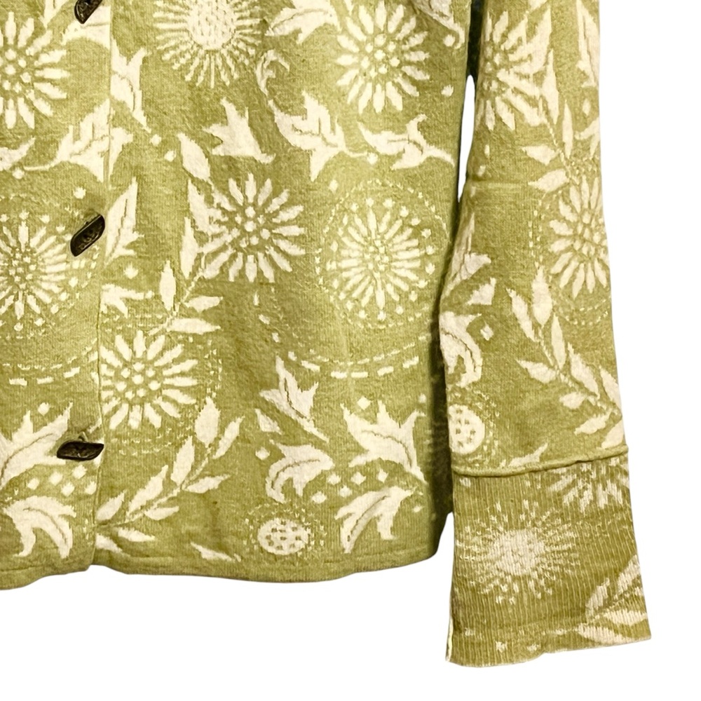 Icelandic Designs Angora Button Cardigan Floral Soft Green Women’s Small - Picture 3 of 11